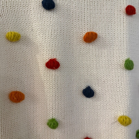 Modcloth Ivory pom pom Sweater Size M - Picture 6 of 6